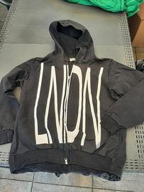 felpa uomo con zip e cappuccio nera taglia xl