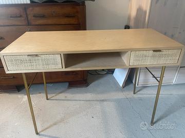 Scrivania in cassetti rattan