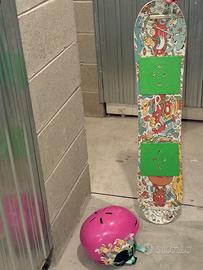 Tavola da snowboard e caschetto Burton bambina