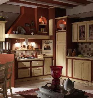 Cucina in finta muratura laccata