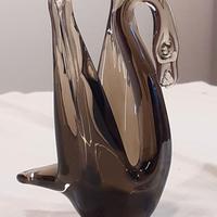 Statua in vetro soffiato Murano cigno nero