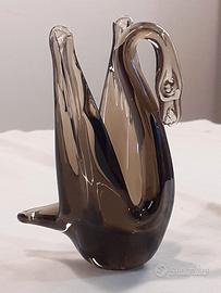 Statua in vetro soffiato Murano cigno nero
