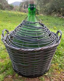 Damigiana in vetro verde