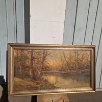 Dipinto olio su tela con cornice Foresta