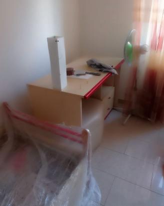 Libreria, letto singolo con cassetti e scrivania