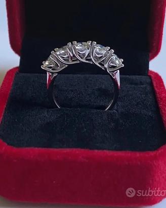 Anello Riviere in Argento  con  Moissanite 2,5 CT