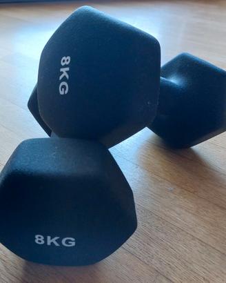 SPORTNOW Set 2 Manubri Esagonali da 8 kg 24x11x11