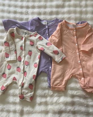 Set tutine neonato – 3 pezzi Cotone morbido