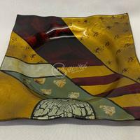 Piatto vassoio centrotavola in vetro 25x25x3 cm