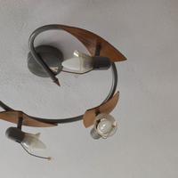 Lampadario con 4 faretti (lampadine led comprese)