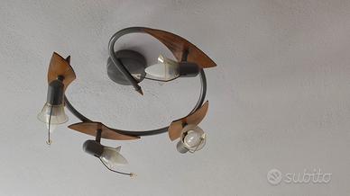 Lampadario con 4 faretti (lampadine led comprese)