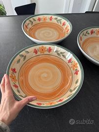 Set di 3 grandi ciotole in ceramica dipinta a mano