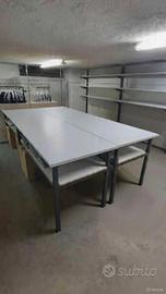 4 tavoli da lavoro bianchi  80 x 160 H. 90 cm