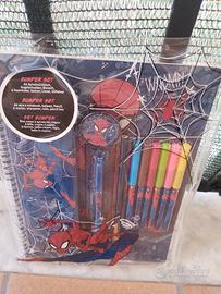 set 12 pezzi cancelleria spiderman 