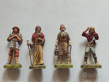 4 Statuine Presepe Landi natale Presepio