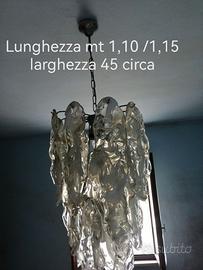 GRANDE LAMPADARIO IN VETRO ANNI 70