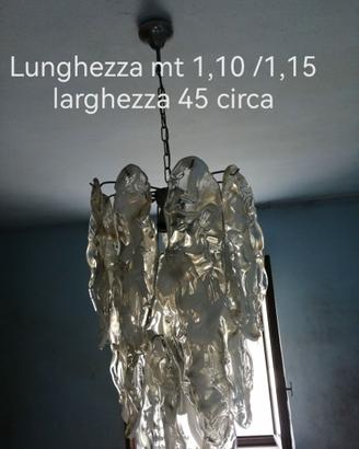 GRANDE LAMPADARIO IN VETRO ANNI 70