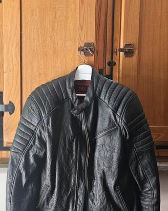 giubbotto in pelle vintage da moto nuovo