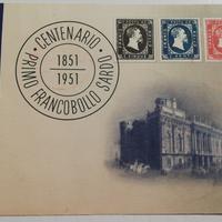Cartolina FDC Centenario primo francobollo sardo