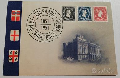 Cartolina FDC Centenario primo francobollo sardo