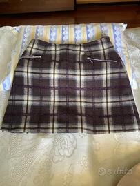 Gonna a quadri misto lana