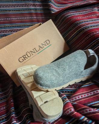 pantofole grunland, di feltro, grigie