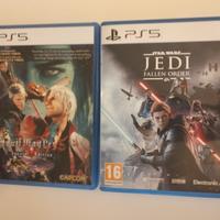 giochi ps5: star wars jedi e devil may cry 5