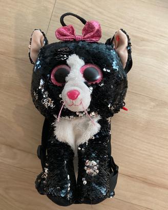 Zaino peluche con paillettes