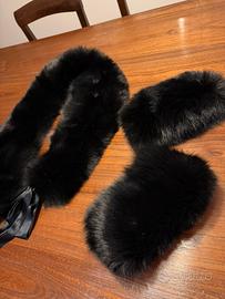 Girocollo e polsini in pelliccia