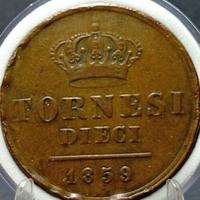 10 Tornesi del 1859 Ferdinando II "AUTENTICO AL N