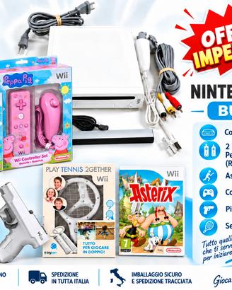 CONSOLE NINTENDO WII PER 2 GIOCATORI  ACCESSORIATA