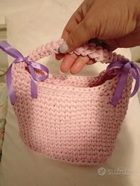 borsa a mano rosa