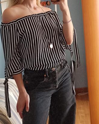 Top blusa a Righe Elegante Casual e Chic