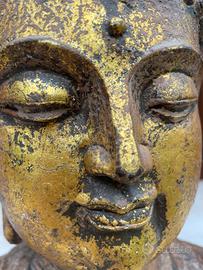 Afascinante mezzo busto di Buddha in bronzo