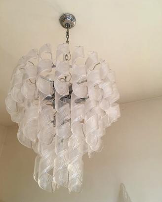 Lampadario "Virgola" in vetro di Murano Sputnik
