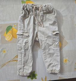 Pantalone Bimbo 6/9 Mesi Cotone Beige 