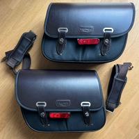 Triumph waxed cotton luggage in cuoio con tracolla