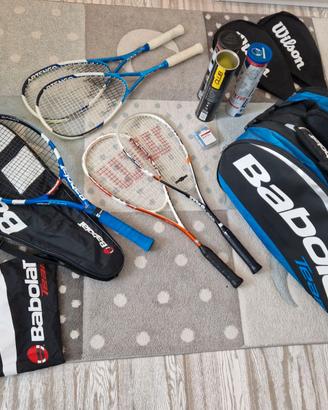 5 racchette compreso borsa 6 x babolat