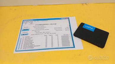 SSD 120 Gbyte Crucial, interfaccia SATA, 2,5 polli