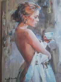 DIPINTO OLIO SU TELA CM50X70X2 ELEONORA AL MATTINO