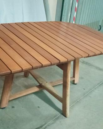 Tavolo Allungabile da Esterno in Teak con 8 Sedie