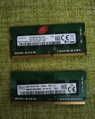 RAM 8 GB ddr4 x notebook PC computer portatile 