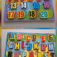 puzzle 3d lettere e numeri in legno 