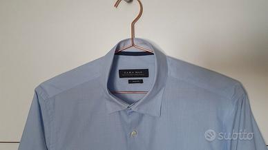 Camicia Zara Man Slim Fit Azzurra Taglia M