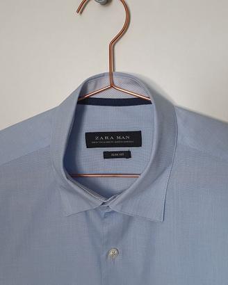 Camicia Zara Man Slim Fit Azzurra Taglia M