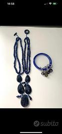 Set collana e bracciale blu