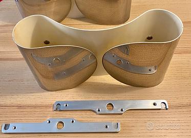 Set 2 lampade da parete Foglio in metallo cromato