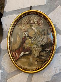 Dipinto su seta fine XVIII secolo