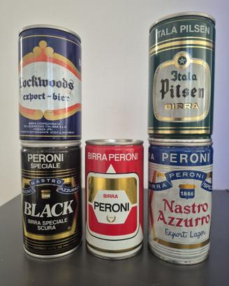 Lotto di 18 lattine di birra vintage italiane
