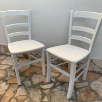 2 sedie della nonna bianche shabby legno